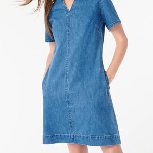 J Crew Denim V Neck Shift Dress Size 6